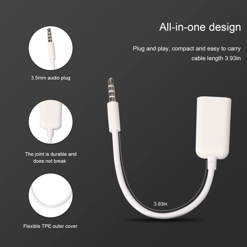 Oxsubor AUX to USB Adapter, 3.5mm Male Audio Jack to USB 2.0 Female Converter Cable, Only Work for Car AUX-in with MP3 Decoder, Not for Headset, Speakers, Phone,Computers, Camera,Microphone, Monitor - Image 5